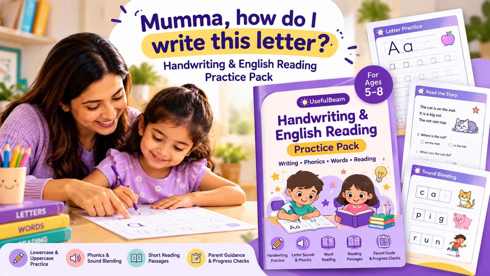 Handwriting & English Reading Practice Pack